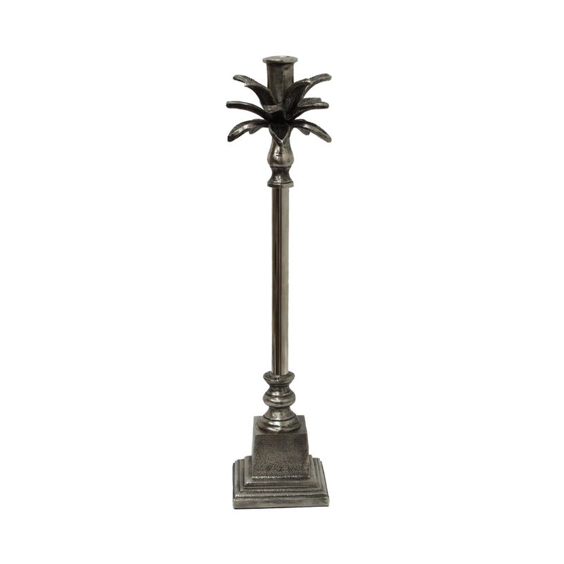French Country Palm Leaf Candle Holder Short image number 0